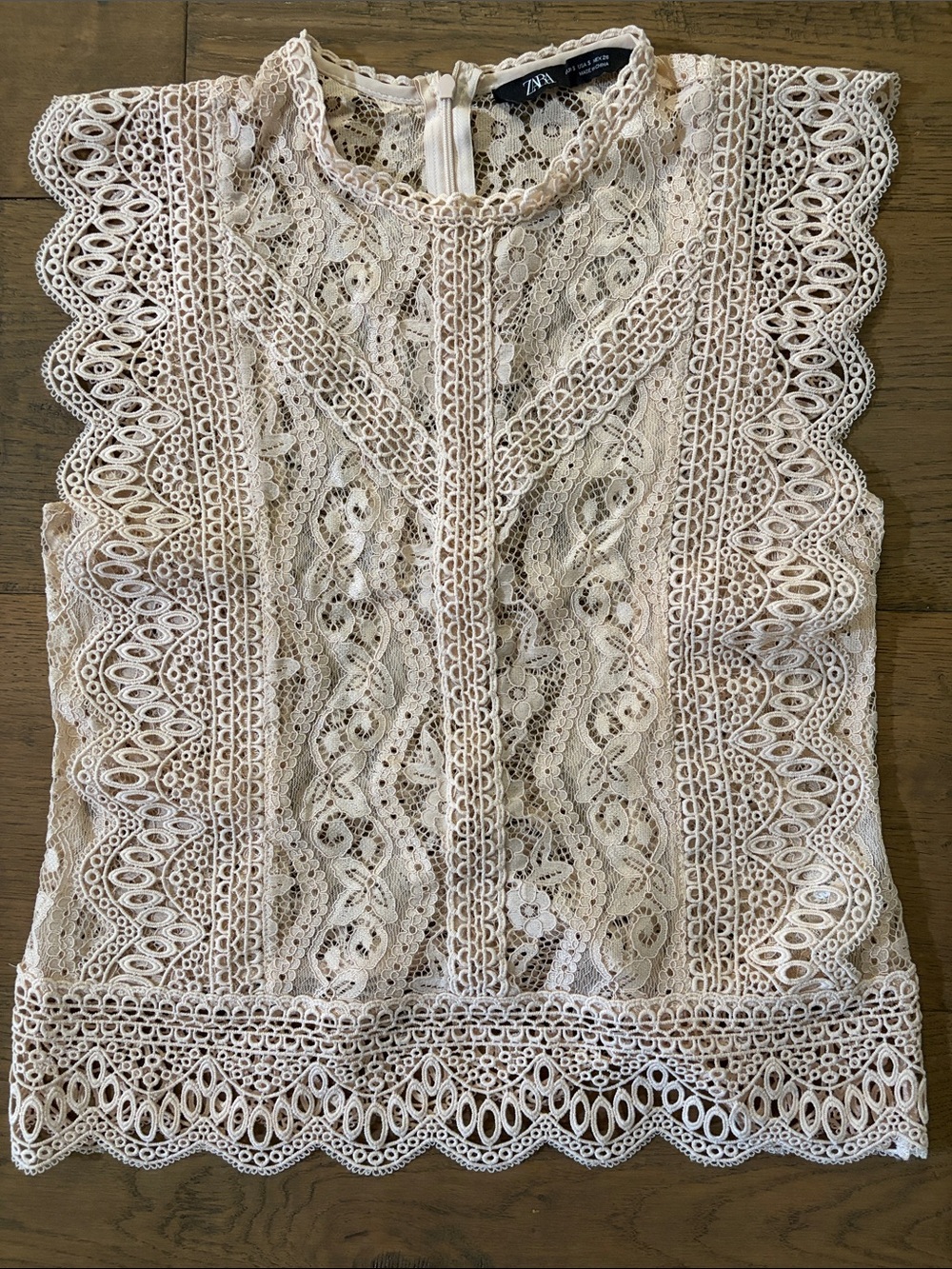 ZARA Cream Lace Crochet Sleeveless Camisole
